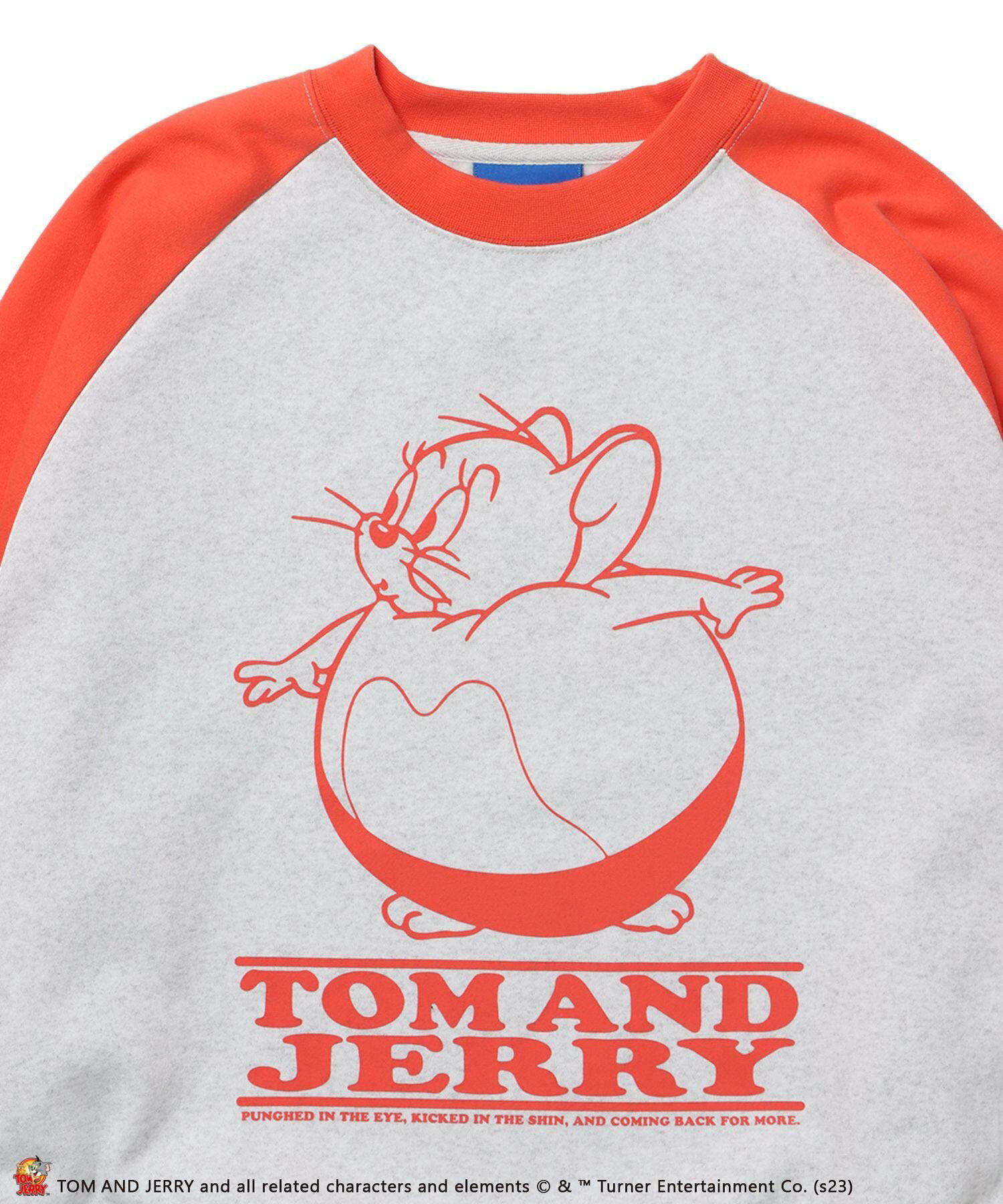 【SEQUENZ】TOM and JERRY FUNNY RAGLAN SWEAT/ トムとジェリー ストリート 古着風 ペアコーデ クルーネック スウェット